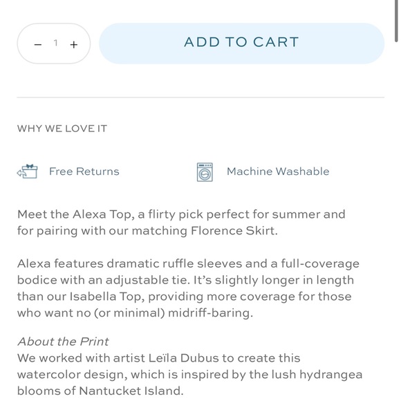 Hill House Home Alexa Top NWT Blue Mosaic - Picture 9 of 10